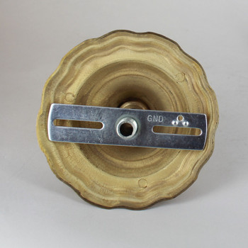 1-1/16in Center Hole - Cast Brass Scallop Canopy Kit - Unfinished Brass 1-1/16in Center Hole - Cast Brass Scallop Canopy Kit - Unfinished Brass
