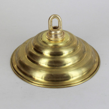 1-1/16in Center Hole - Large Spun Beehive Canopy Kit - Unfinished Brass