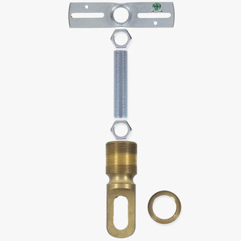 Heavy Duty - 1-13/32in Hole Canopy Chain Hanging Screw Collar Loop Cross Bar Set - Unfinished Brass
