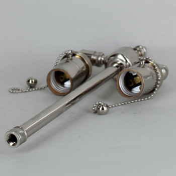 9in. Bottom Stem Nickel Plated Finish Pull Chain Cluster