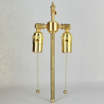 9in. Bottom Stem Unfinished Brass Pull Chain Cluster