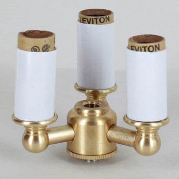 3-Light Lantern Style Cluster Kit with E-12 Base Candle Sockets - Unfinished Brass