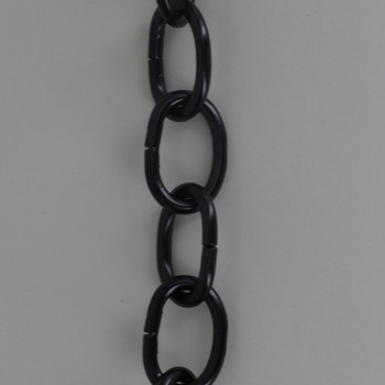 11 Gauge (3/32in.) Thick Steel Small Oval Lamp Chain - Black Finish