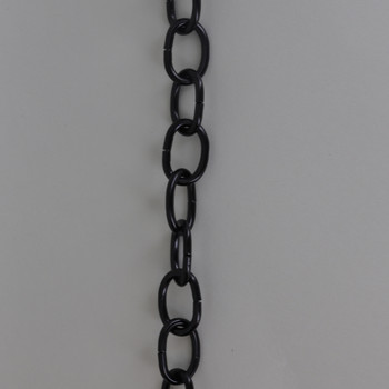 11 Gauge (3/32in.) Thick Steel Small Oval Lamp Chain - Black Finish