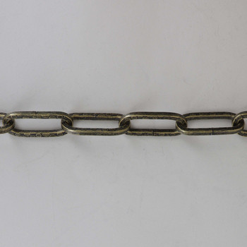 Antique Brass Plated Finish Embossed Square Link Steel Chain