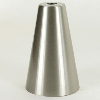 2-1/4in Diameter Steel Cone Cup with 1/8ips Slip Through Center Hole - Satin Nickel Finish