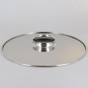 8in. Polished Nickel FInish Steel Flat Shade with Rolled Edge and 2-1/4in. Neck