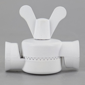 1/8ips Threaded Butterfly Key Swivel With Teeth - White Finish