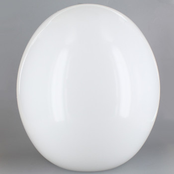 12in Diameter Egg Shaped Acrylic Neckless Ball with 5-1/4in Diameter Hole - White.