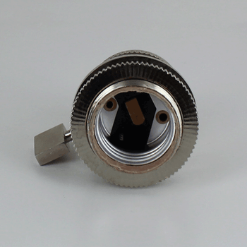 Polished Nickel Uno Threaded Single Turn Square Key Socket Includes Knurled and Smooth Shade Ring