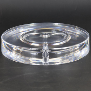 6in Diameter Round Acrylic lamp base with 1/8ips slip(7/16in Center hole and wire exit.