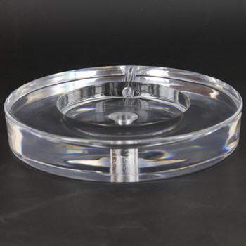 6in Diameter Round Acrylic lamp base with 1/8ips slip(7/16in Center hole and wire exit.