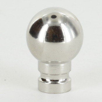 1in Diameter X 1-3/8in Height Polished Nickel Finish Ball Finial With 1/4-27 Thread