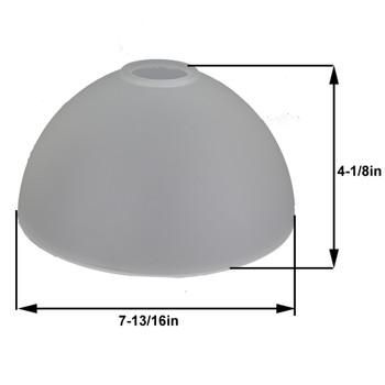 8in Diameter Frosted Dome Shade with 1-5/8in Hole