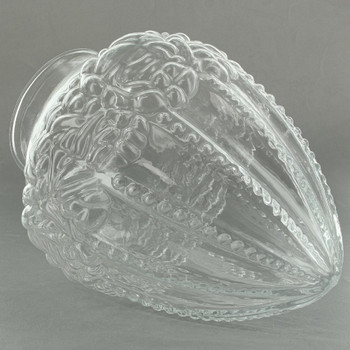3-1/4in Fitter Clear Floral Beaded Tear Drop Glass Shade