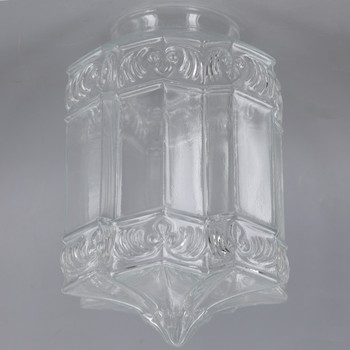 3-1/4in Fitter Clear Hexagonal Glass Shade