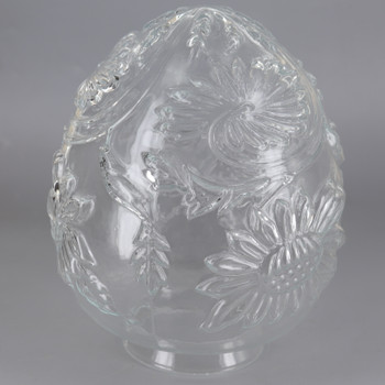 4in Fitter Clear Floral Egg  Glass Shade