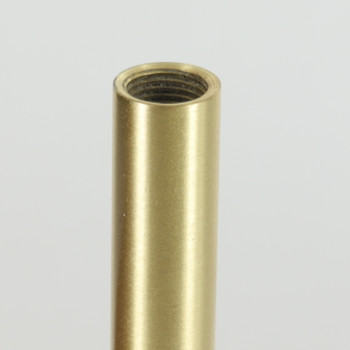 3in. Long Brushed Brass Finish Brass Pipe 1/2in Diameter Round Hollow Pipe with 1/8ips. Female Thread on both ends.