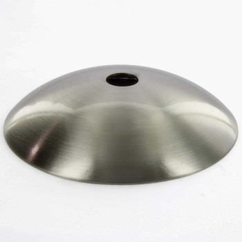 3in Diameter - Stamped Steel Bobesche with 1/8ips (7/16in) Slip Through Center Hole - Satin Nickel Finish