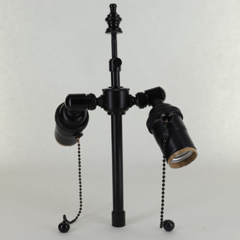 8in. Bottom Stem Black Finish Pull Chain Cluster. Includes Pull Chain Sockets, Swivels, Body and 8in. X 1/4ips.