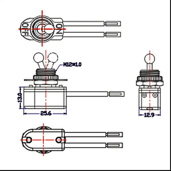 Ball Knob On-Off Toggle Switch with 18/1 AWM Wire Leads. Rated Maximum 6A 125VAC / 3A 250VAC