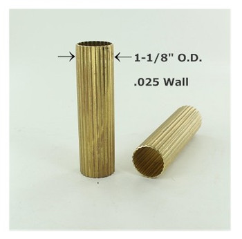 1-1/8in. Reeded Unfinished Brass Tubing