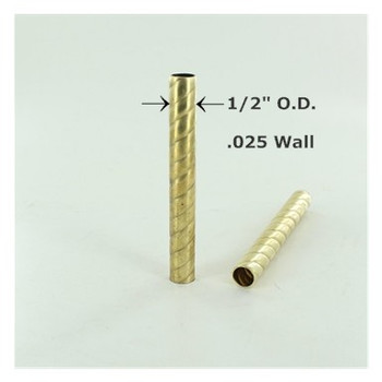 1/2in Roped Unfinished Brass Tubing