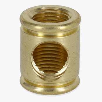 1/8ips Threaded - 9/16in Diameter Tee Fitting Straight Armback - Unfinished Brass