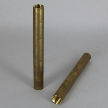13in. Long 1/4ips (9/16in. O.D) Unfinished Brass Round Hollow Pipe with 1/4ips Female thread on both ends.