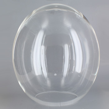 12in Diameter X 5-1/4in Diameter Hole Egg Shaped Acrylic Neckless Ball - Clear