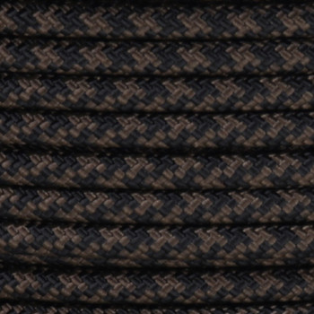 18/1 Single Conductor Black/Brown Hounds Tooth Pattern Nylon Over Braid AWM 105 Degree Black Wire