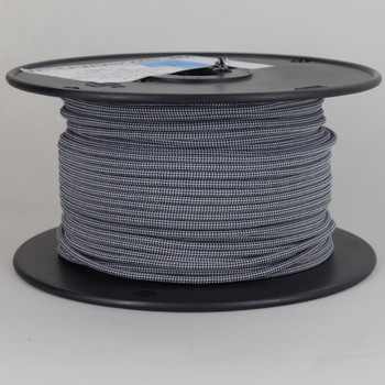 18/1 Single Conductor Black/White Diamond  Nylon Over Braid AWM 105 Degree Black Wire