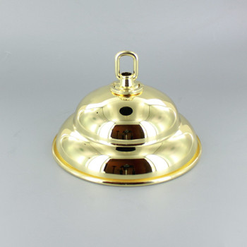 1-1/16in Center Hole - Modern Dome Canopy Kit - Brass Plated