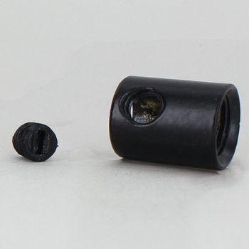 1/8ips Female Threaded Strain Relief and Nylon  Set Screw - Black Powder Coated Finish