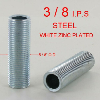 1-1/4in. x 3/8ips. Threaded Zinc Plated Steel Hollow Nipple