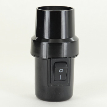 E26 Black Phenolic On-Off Rocker Switch Lamp Socket with 1/8ips Threaded Bushing. Screw Terminal Wire Connections