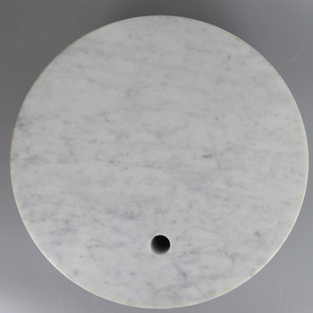9-1/2in Diameter Marble Base with offset 3/8ips Slip Through Hole - White