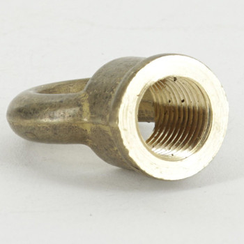 1/4ips - Female Threaded - 1-1/8in Diameter (28mm) Cast Brass Loop - Unfinished Brass