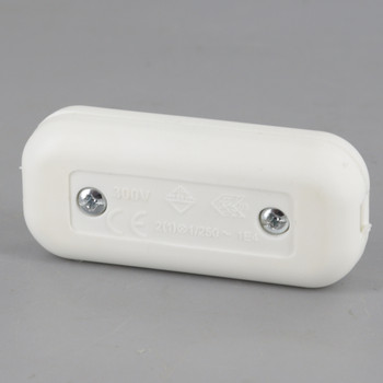 White In-Line Double Pole Rocker Switch with Screw Terminal Connections