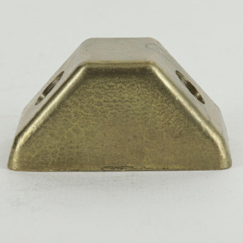 2 - 1/8ips Slip Through Holes Squared Body with 8/32 Threaded Mounting Holes - Unfinished Brass