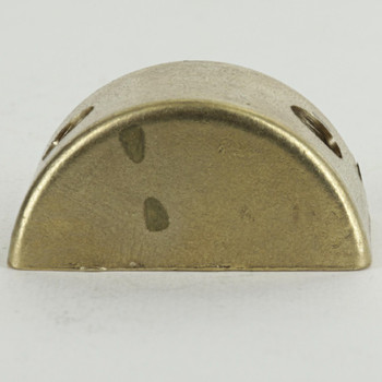 2 - 1/8ips Slip Side Holes Rounded Body with (2) 8/32 Threaded Mounting Holes - Unfinished Brass