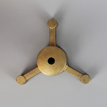 3 Light Lanter Style Cluster with 1/8ips threaded Arms. Unfinished Brass. 115mm Diameter X 32mm Heig