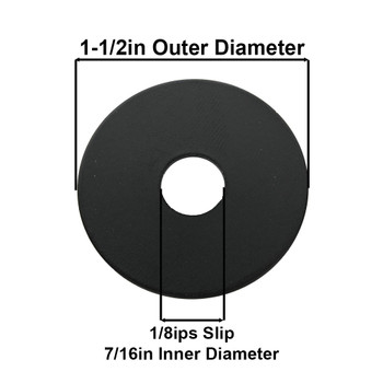 1-1/2in. Diameter - Steel Washer - 1/8ips. Slip Center Hole - Black Finish