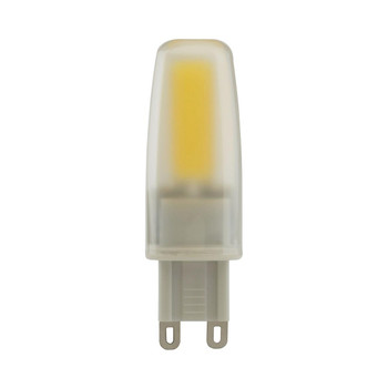 4 watt JCD G9 base miniature light bulb is shaped to fit into tight spaces without drawing too much energy. The frost, miniature bulb features a bi pin G9 base and a 360 degree beam spread. With a temperature of 5000 kelvins, this lamp provides 25,000 hours of natural white light.