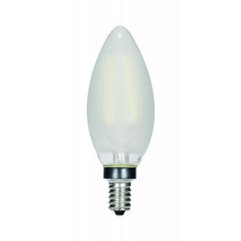 4.5-watt LED bulb is an elegant lighting solution for the home. Perfect for chandeliers, use this lamp to illuminate living rooms, dining rooms, or any room in the house. This frosted bulb has a beam spread of 360 degrees, and delivers 15,000 hours of warm white light.