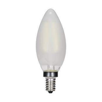 5.5-watt LED bulb is an elegant lighting solution for the home. Perfect for chandeliers, use this lamp to illuminate living rooms, dining rooms, or any room in the house. This frosted bulb has a beam spread of 360 degrees, and delivers 15,000 hours of warm white light.