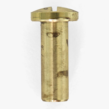 8/32 Female Thread - 5/8in. Long - Slotted Head Brass Screw - Unfinished Brass. The Screw Head measures 3/8in Diameter.