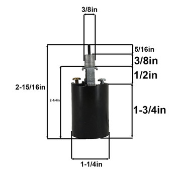 2-1/4in Height Leviton Rotary Switch Bottom Turn Socket with 4/36 Threaded Removeable Knob