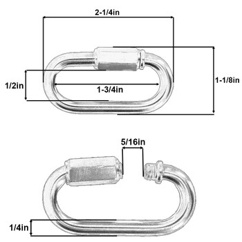 1/4in.(6mm)Thick Steel Quicklink - Brass Plated Finish