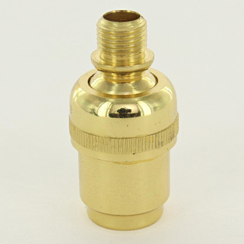 1/8ips Threaded Knurled Bullet Swivel - Polished Brass